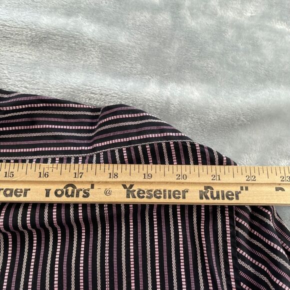 Everett Hall Dress Shirt Mens 43 17 Pink Black Striped French Cuff Made in Italy - Picture 14 of 16